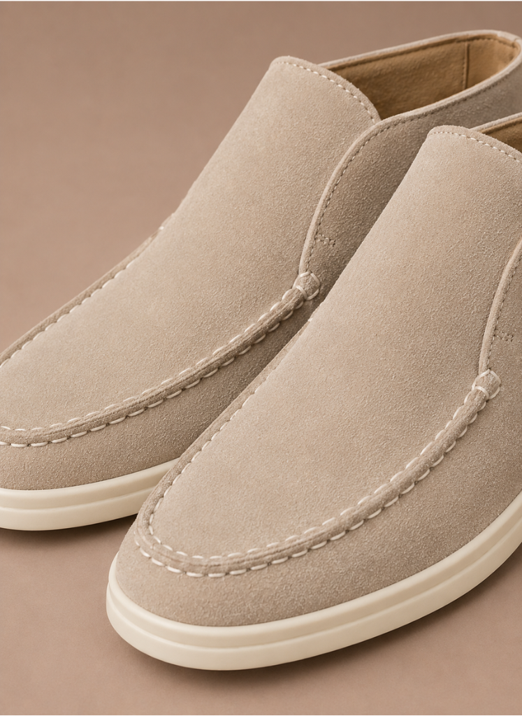 Herres Suede Ankel Loafers – Smart Casual Moc-Toe | Areleon