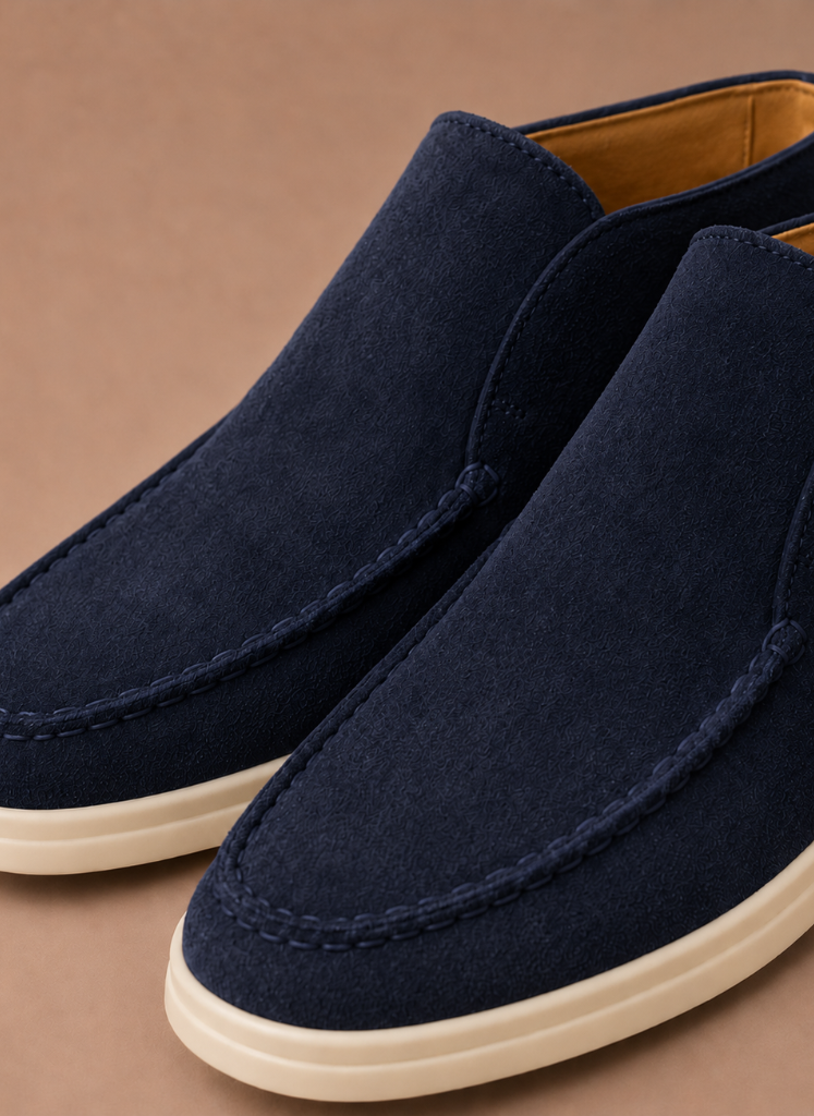 Herres Suede Ankel Loafers – Smart Casual Moc-Toe | Areleon