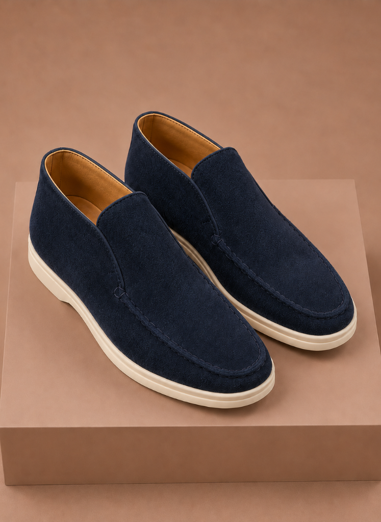 Herres Suede Ankel Loafers – Smart Casual Moc-Toe | Areleon