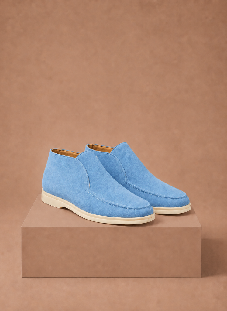 Herres Suede Ankel Loafers – Smart Casual Moc-Toe | Areleon