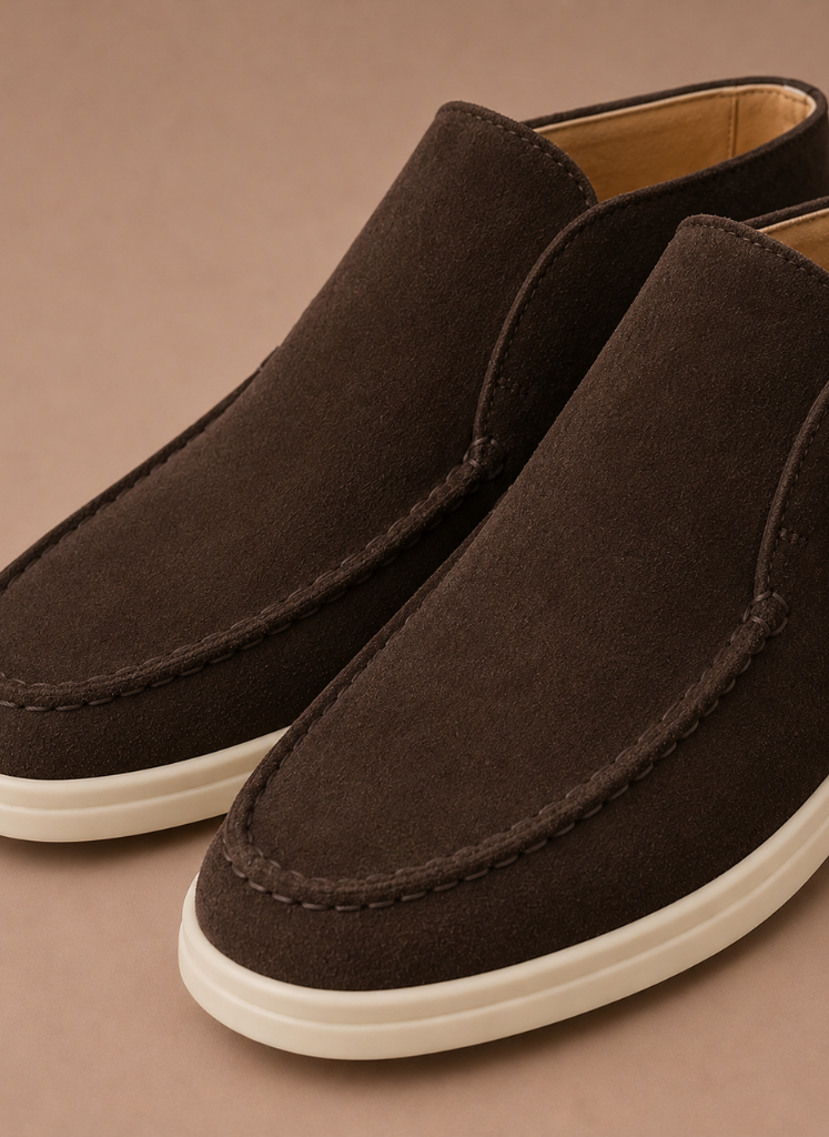 Herres Suede Ankel Loafers – Smart Casual Moc-Toe | Areleon