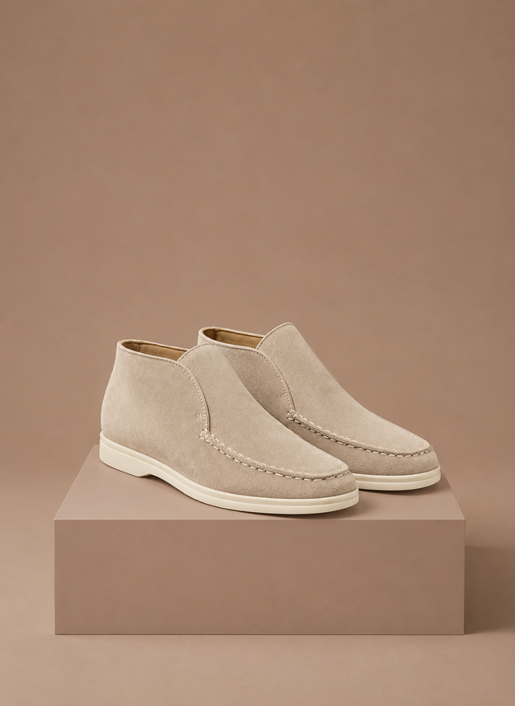 Herres Suede Ankel Loafers – Smart Casual Moc-Toe | Areleon