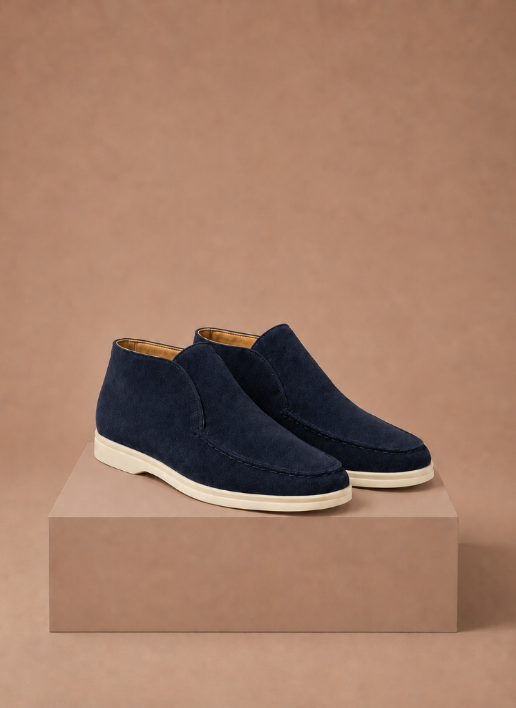 Herres Suede Ankel Loafers – Smart Casual Moc-Toe | Areleon