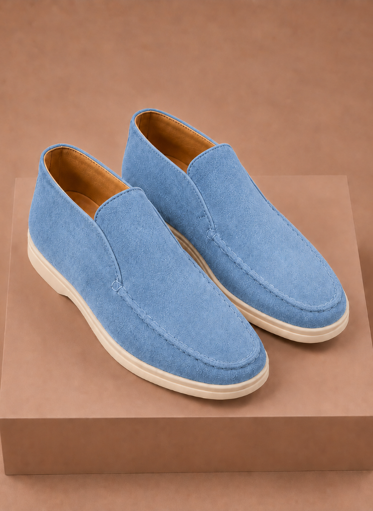 Herres Suede Ankel Loafers – Smart Casual Moc-Toe | Areleon