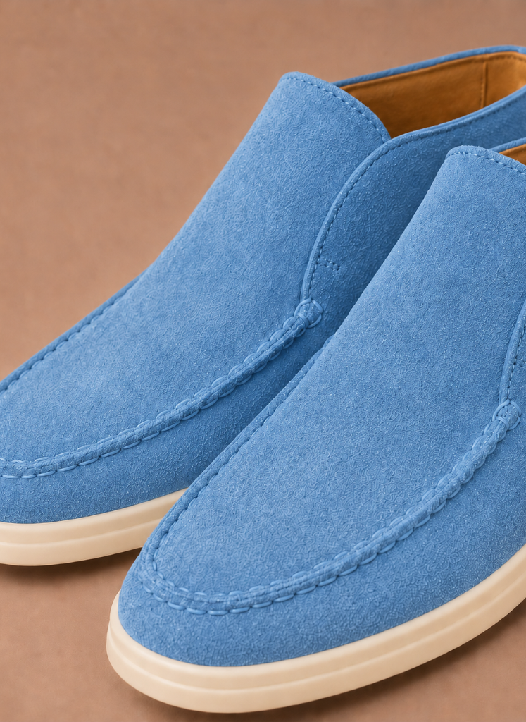 Herres Suede Ankel Loafers – Smart Casual Moc-Toe | Areleon