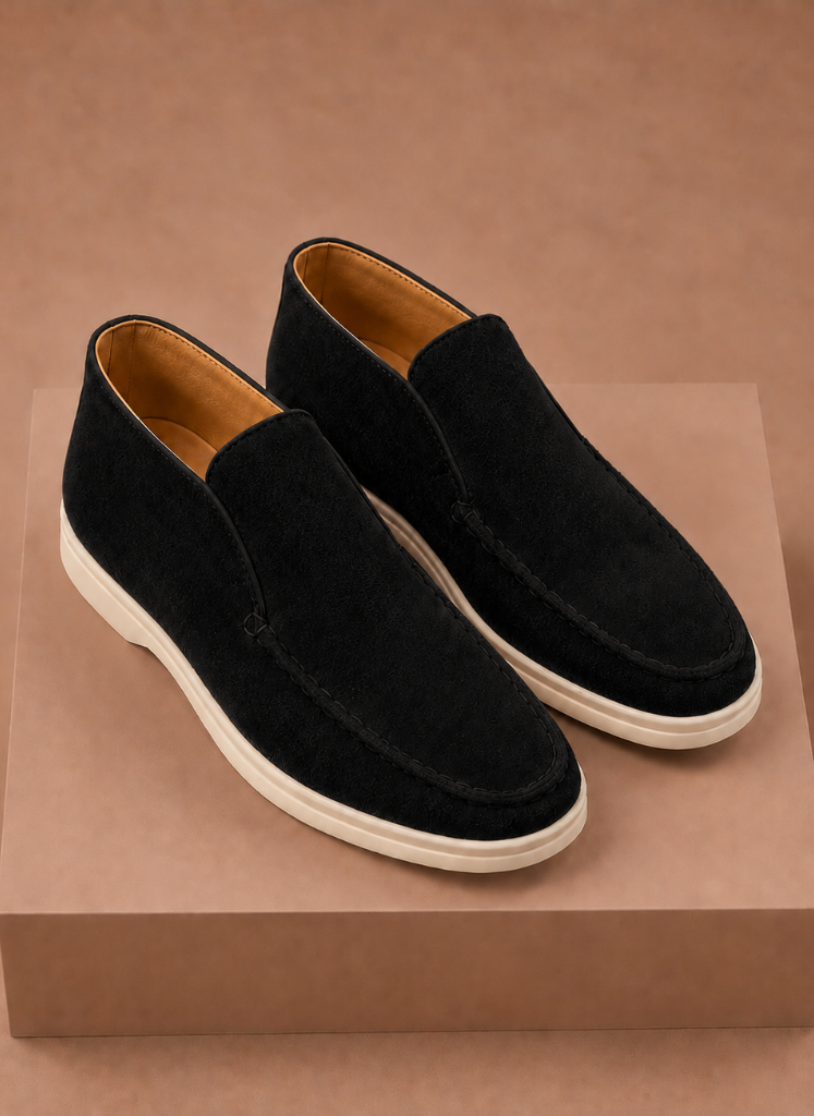 Herres Suede Ankel Loafers – Smart Casual Moc-Toe | Areleon