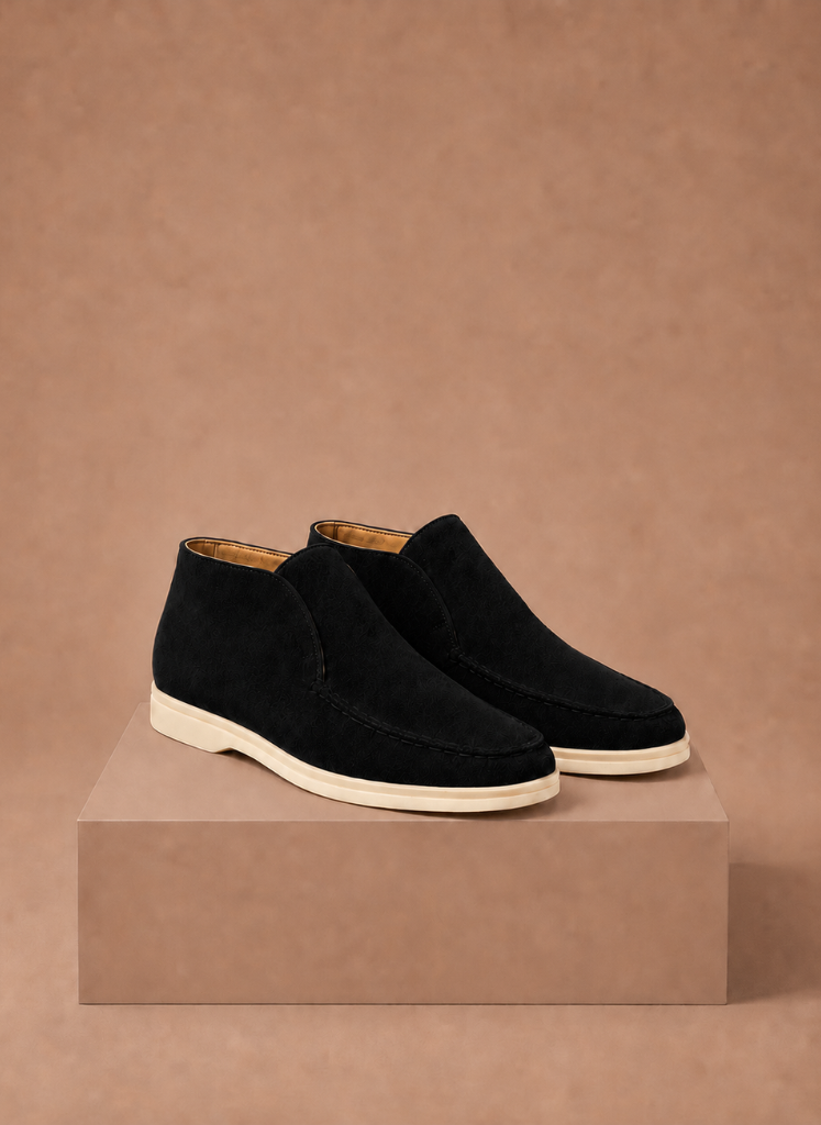 Herres Suede Ankel Loafers – Smart Casual Moc-Toe | Areleon