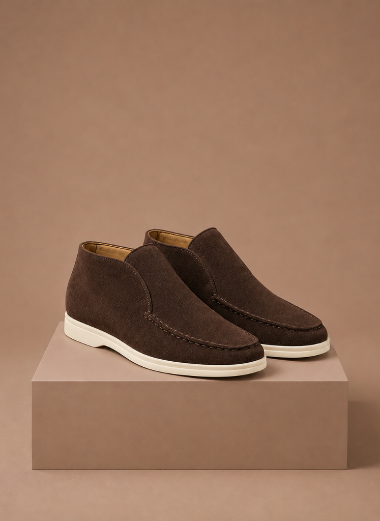 Herres Suede Ankel Loafers – Smart Casual Moc-Toe | Areleon