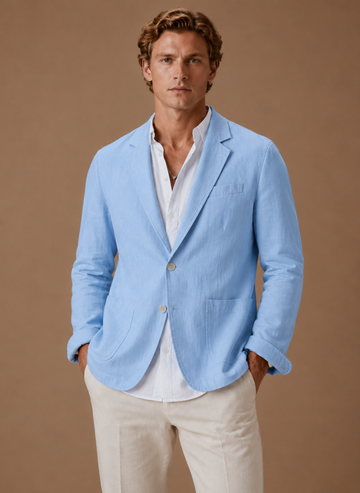 Herre Linned Blazer – Skræddersyet Smart Casual Letvægts | Areleon