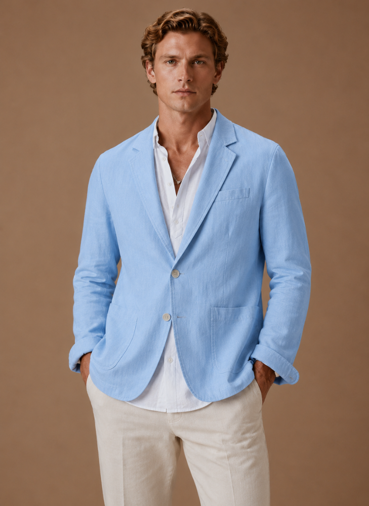 Herre Linned Blazer – Skræddersyet Smart Casual Letvægts | Areleon