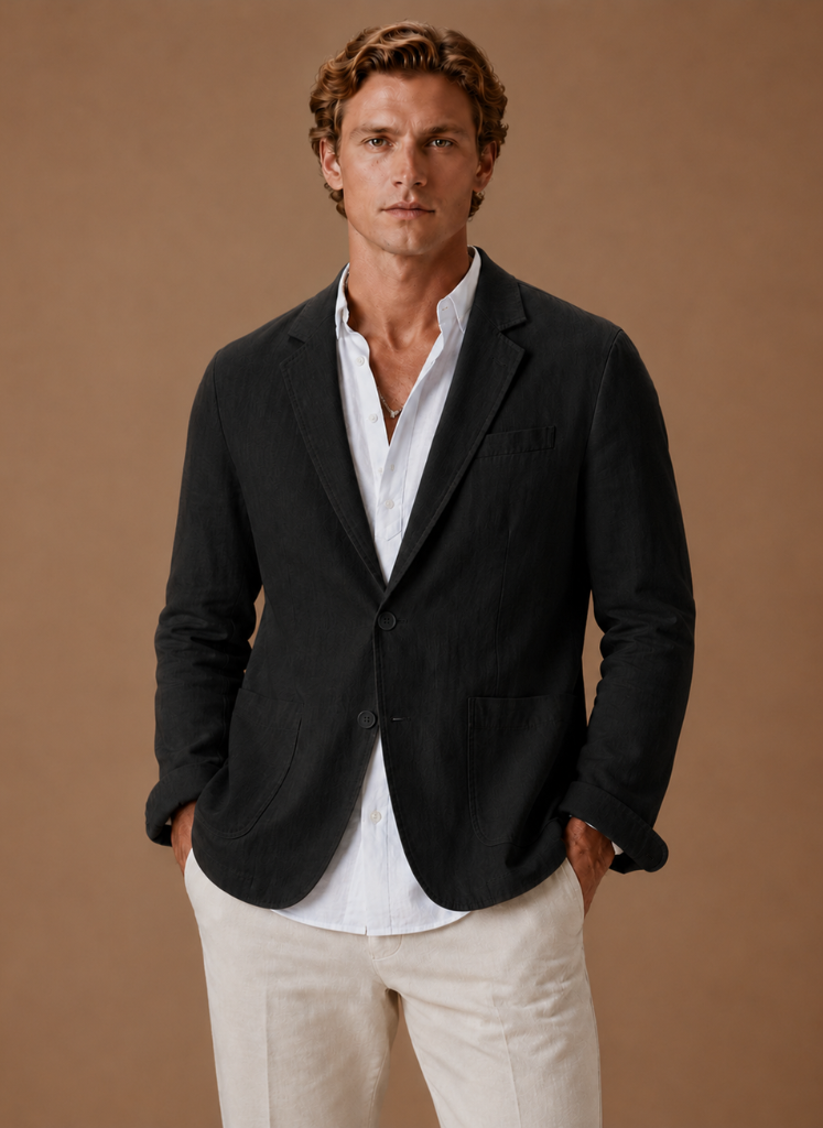 Herre Linned Blazer – Skræddersyet Smart Casual Letvægts | Areleon