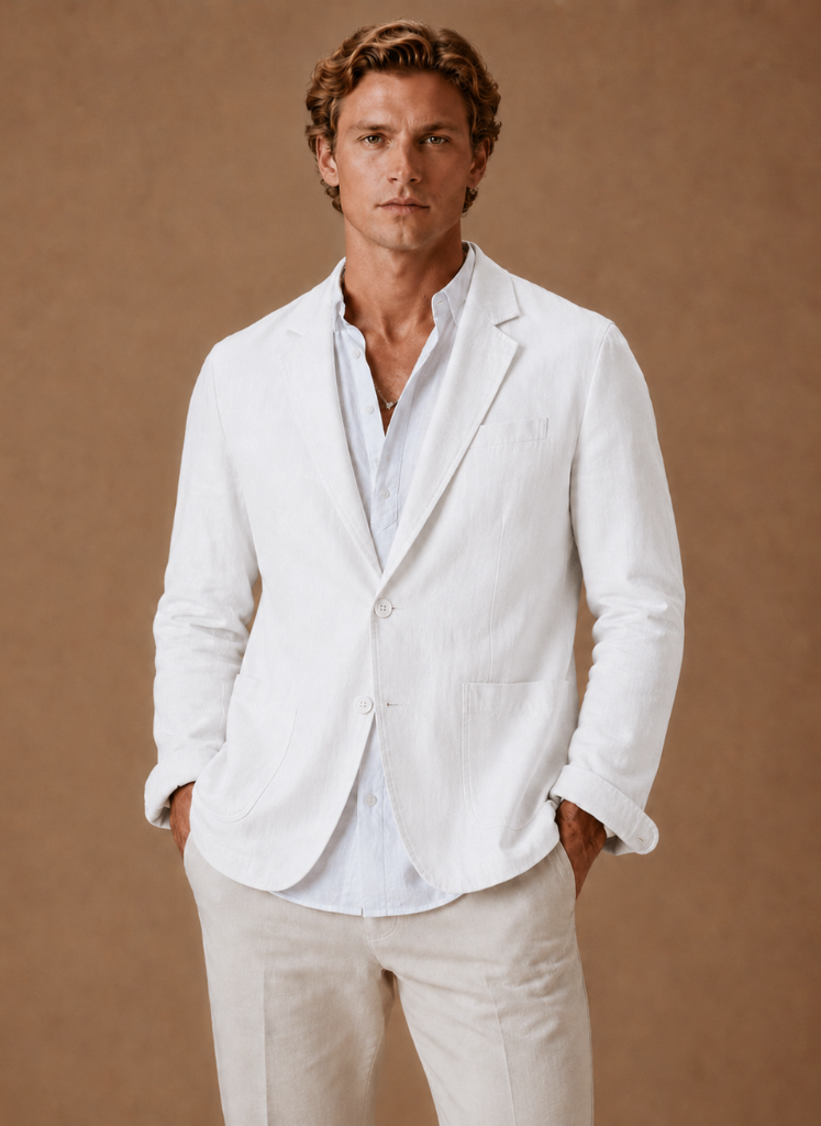 Herre Linned Blazer – Skræddersyet Smart Casual Letvægts | Areleon