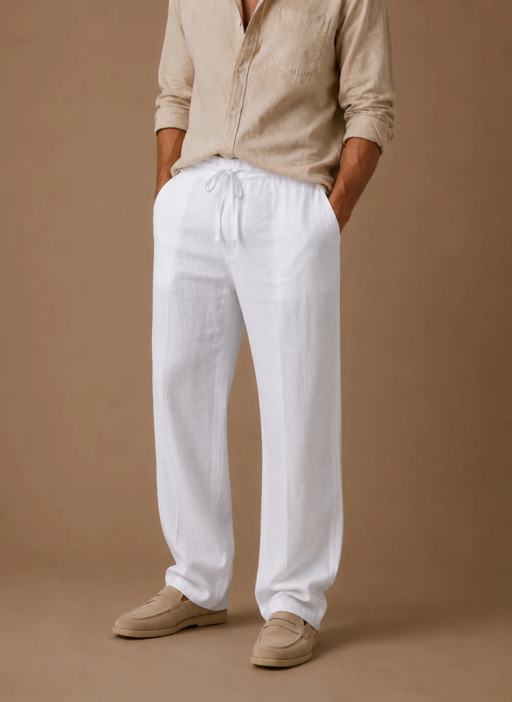 Herre Linned Blended Bukser – Letvægts Smart Casual | Areleon