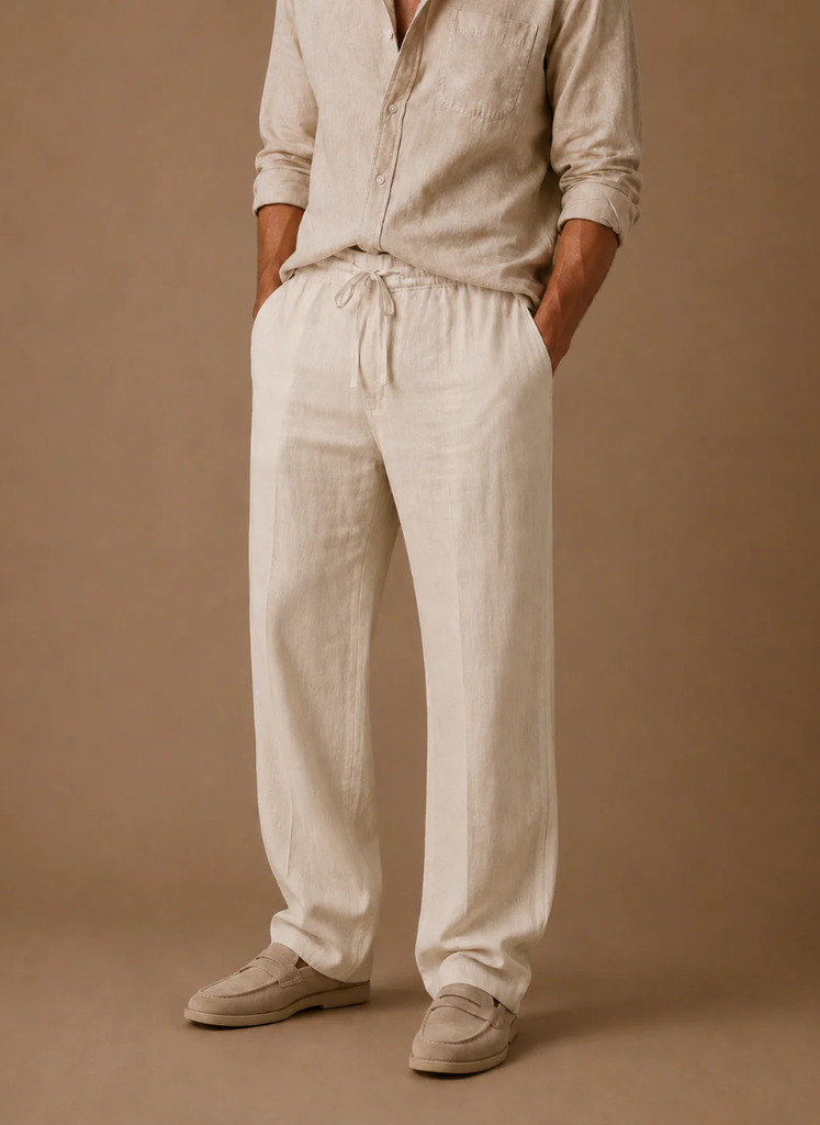 Herre Linned Blended Bukser – Letvægts Smart Casual | Areleon