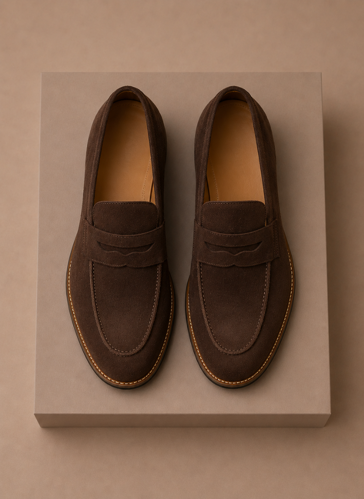Herre Penny Loafers – Smart Casual & Formelle Suede Sko | Areleon