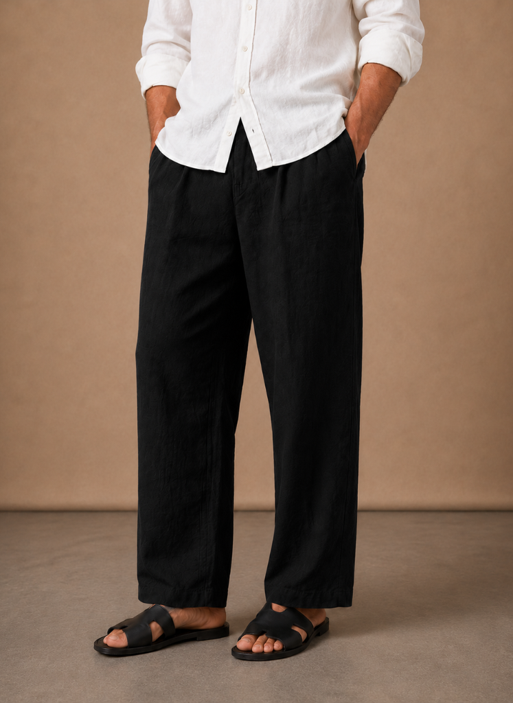 Herre Linned Stil Sommerbukser – Afslappet Pasform | Areleon