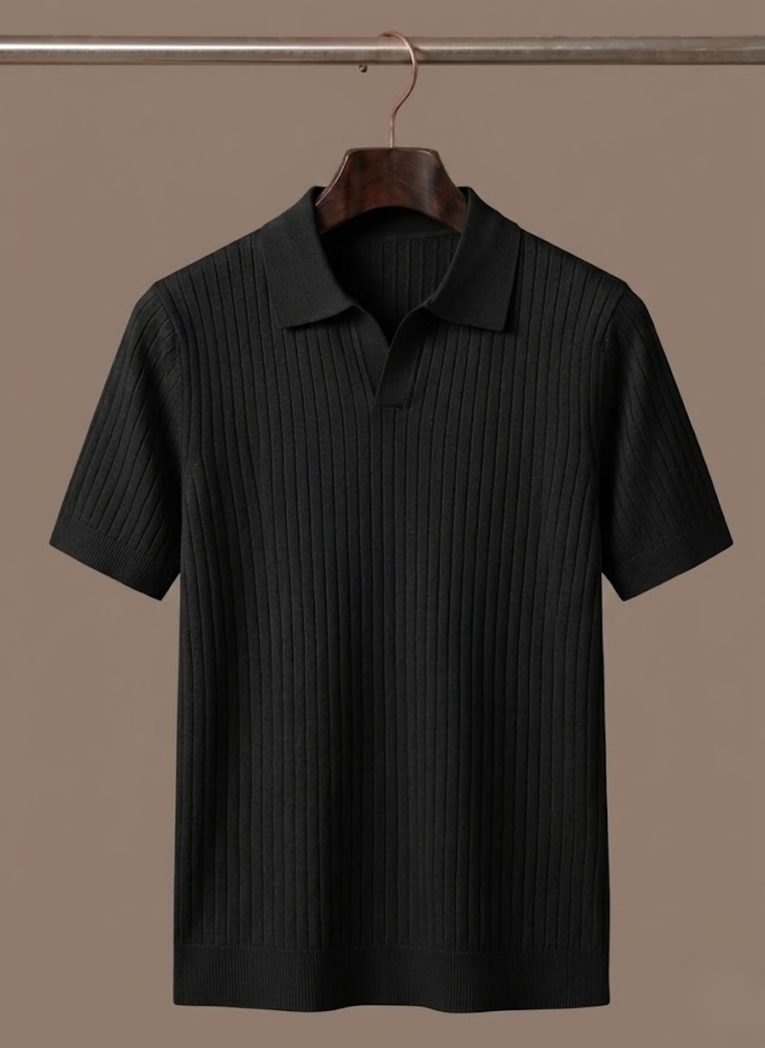 Herre Ribbet Strik Polo Shirt – Letvægts Sommer Casual | Areleon