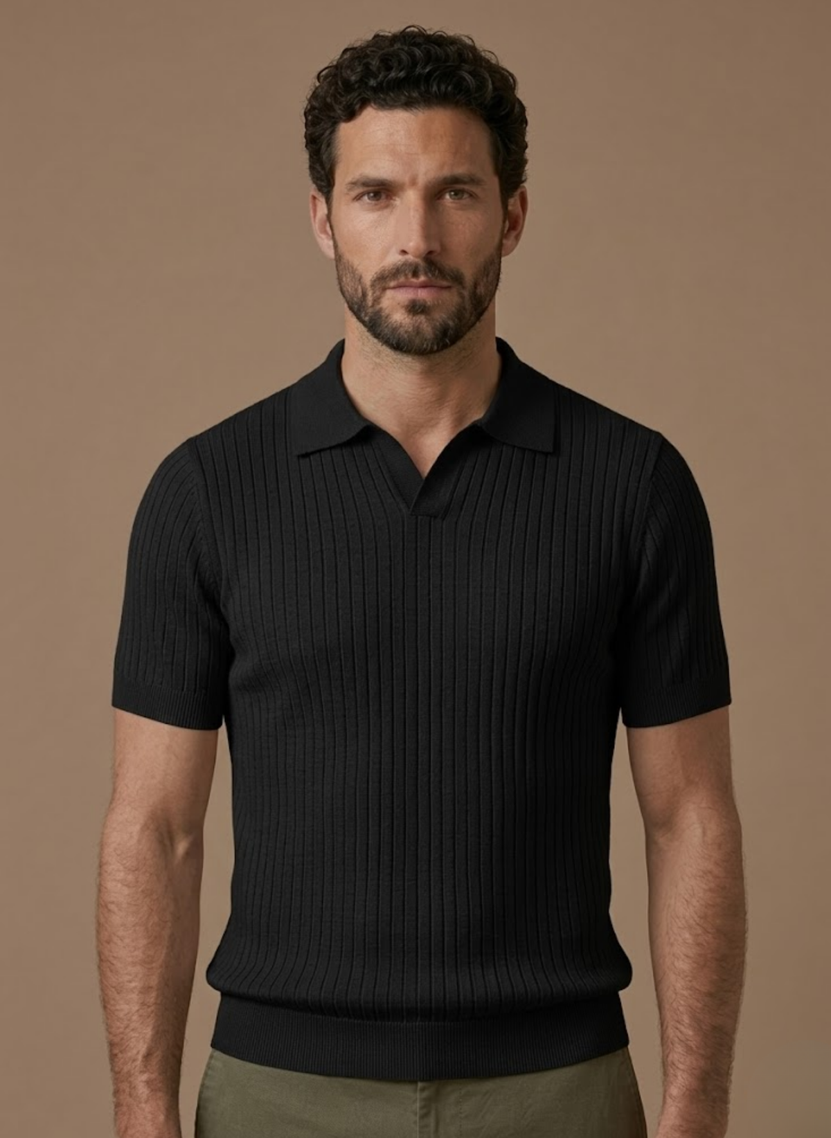 Herre Ribbet Strik Polo Shirt – Letvægts Sommer Casual | Areleon