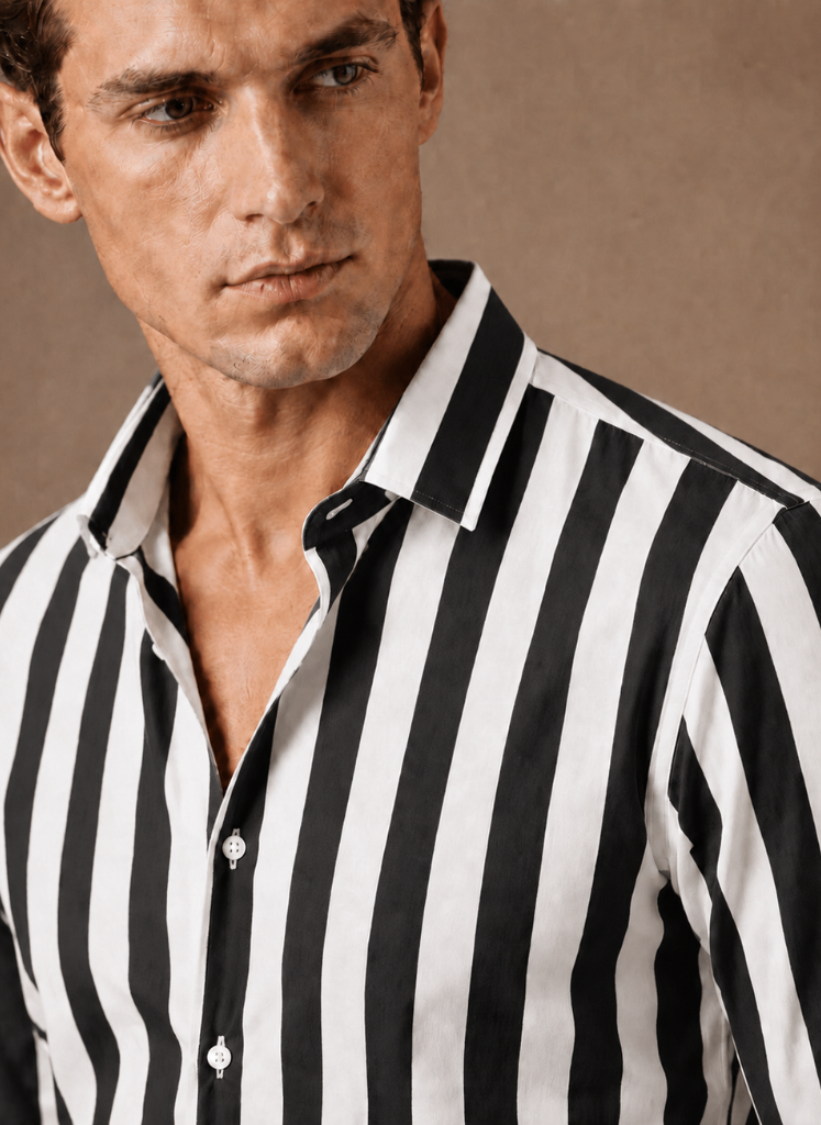 Herre Stribet Button-Down Skjorte – Sommer Smart Casual | Areleon