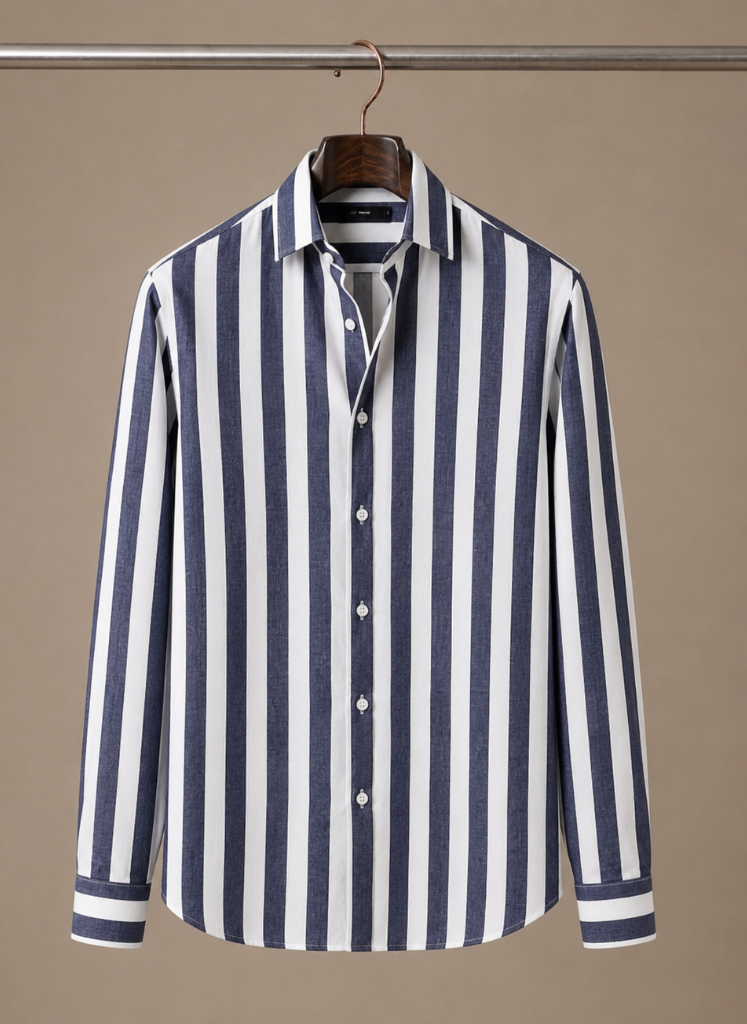 Herre Stribet Button-Down Skjorte – Sommer Smart Casual | Areleon