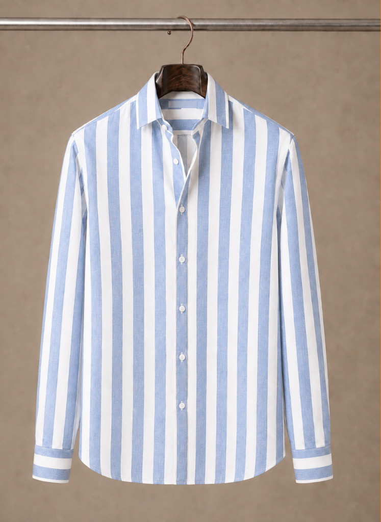 Herre Stribet Button-Down Skjorte – Sommer Smart Casual | Areleon