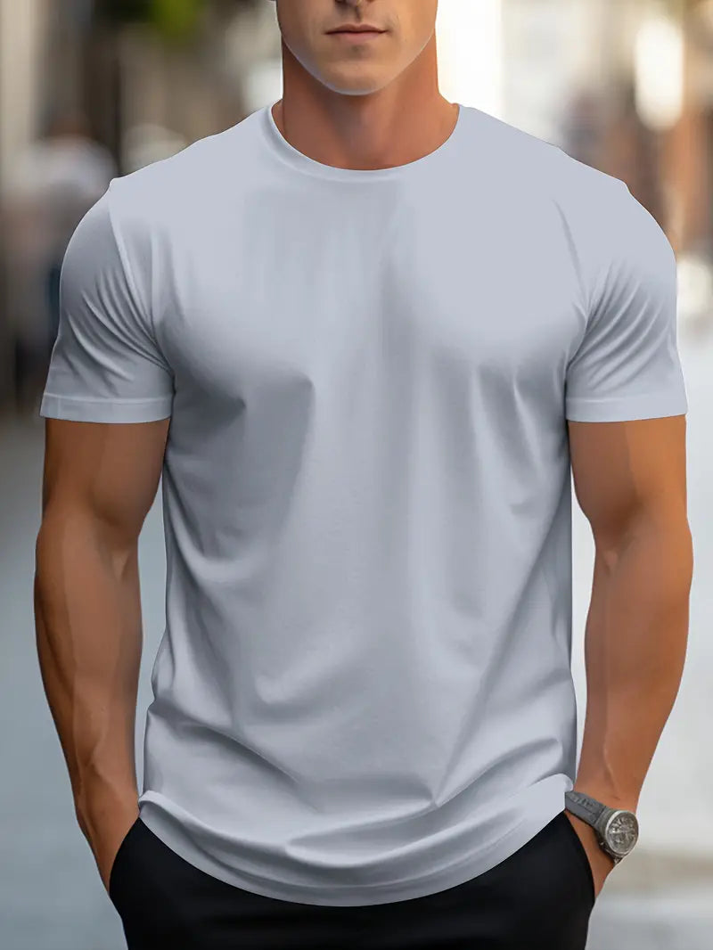 Herreslank fit crew neck kortærmet essentiel T-shirt