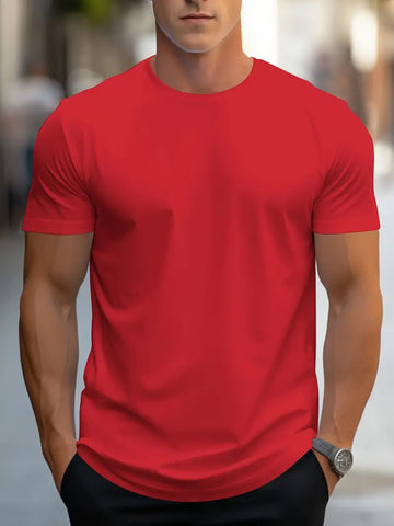 Herreslank fit crew neck kortærmet essentiel T-shirt