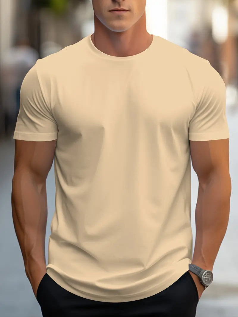 Herres Slim Fit Crew Neck Kortærmet Essential T-Shirt