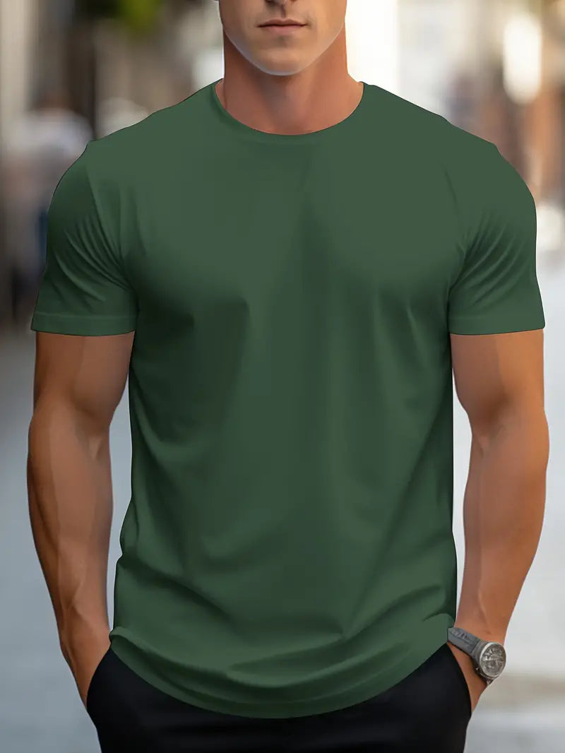 Herreslank fit crew neck kortærmet essentiel T-shirt