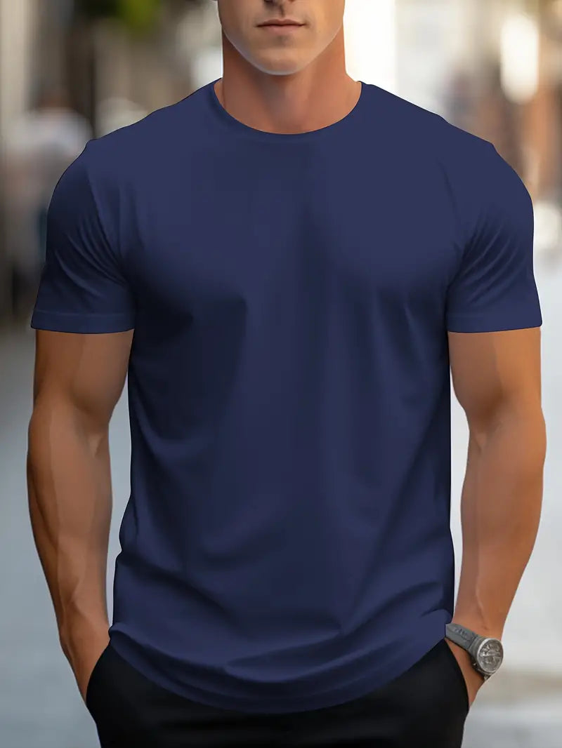 Herreslank fit crew neck kortærmet essentiel T-shirt