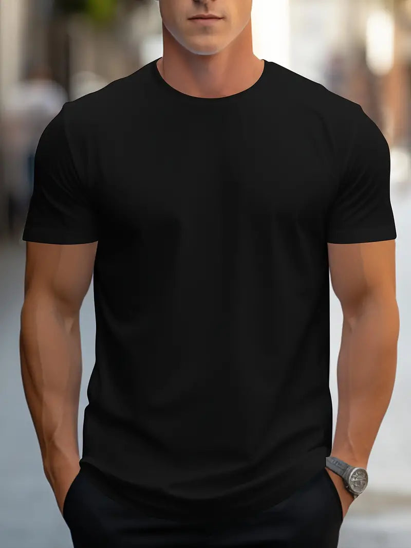 Herres Slim Fit Crew Neck Kortærmet Essential T-Shirt
