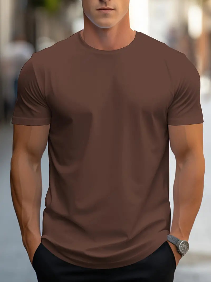 Herres Slim Fit Crew Neck Kortærmet Essential T-Shirt