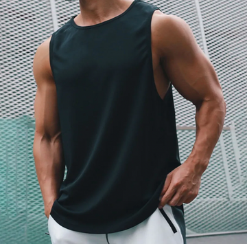 Herre Uden Ærmer Trænings Tanktop – Afslappet Atletisk Lag til Fitness og Træning