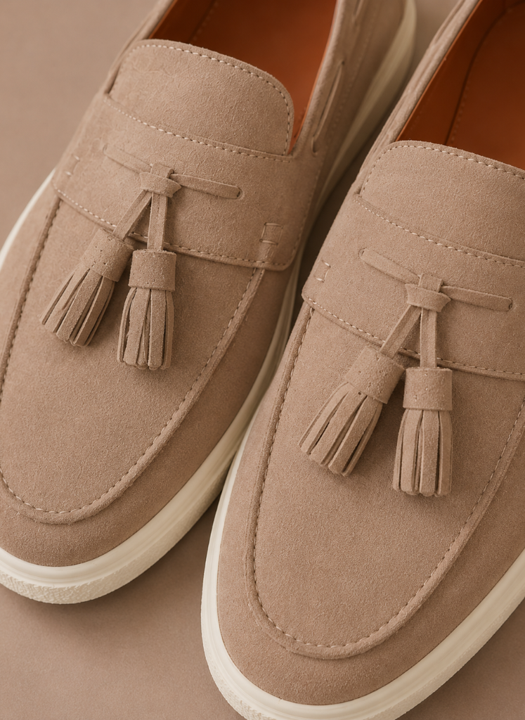 Herre Tassel Loafer Sneakers – Suede Casual Slip-On | Areleon