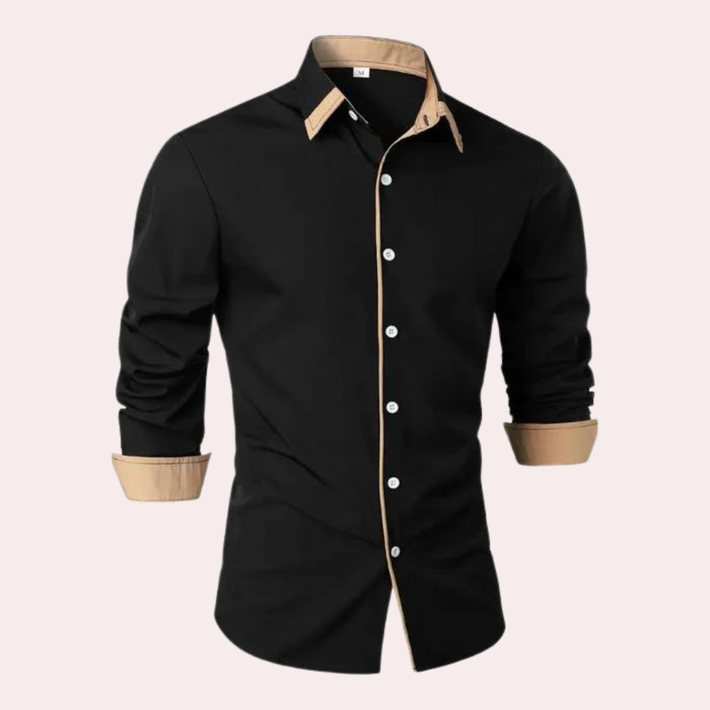 Herreslank skjorte med kontrastdetaljer - Smart Casual Top