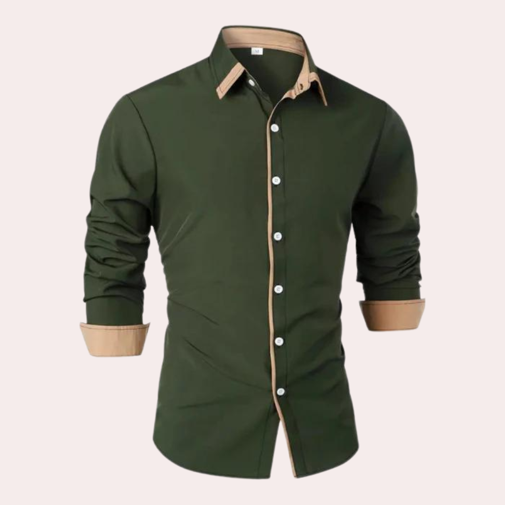 Herreslim fit skjorte med kontrastdetaljer - Smart casual top