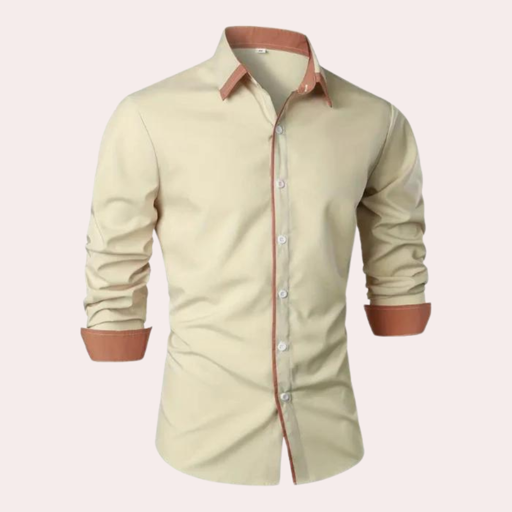 Herreslank skjorte med kontrastdetaljer - Smart Casual Top
