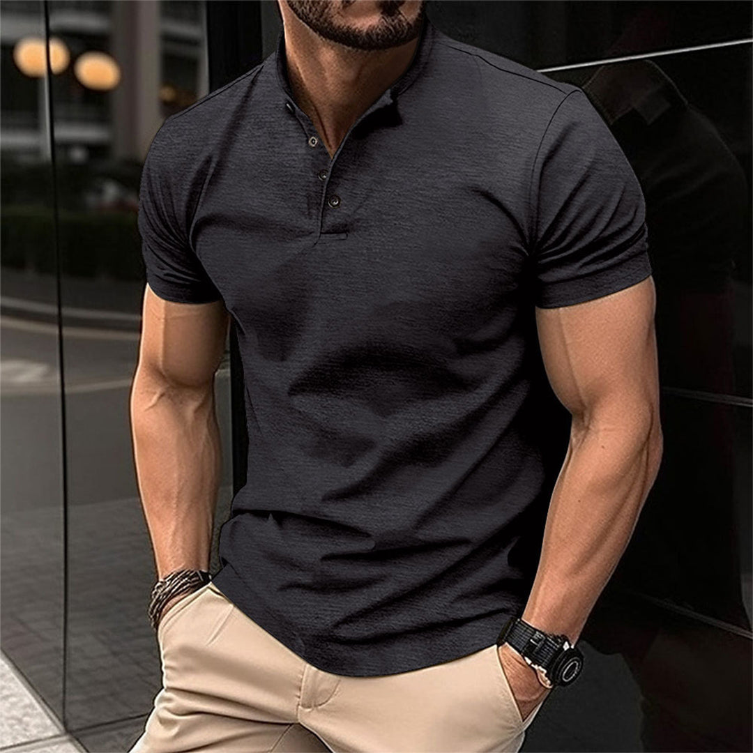 Herre Polo Shirt Slim Fit Knap Hals Skræddersyet Casual Top