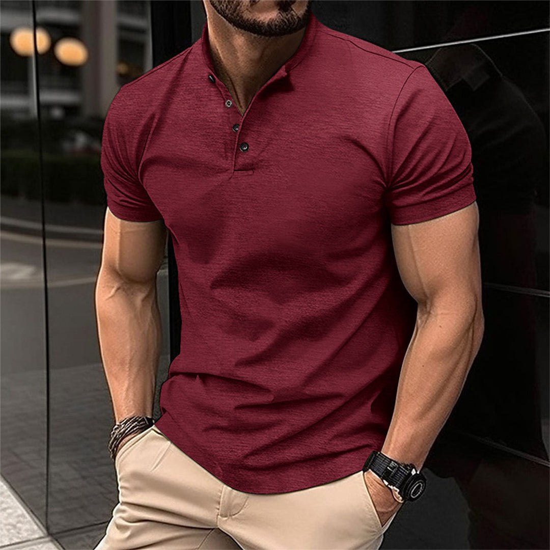 Herre Polo Shirt Slim Fit Knap Hals Skræddersyet Casual Top
