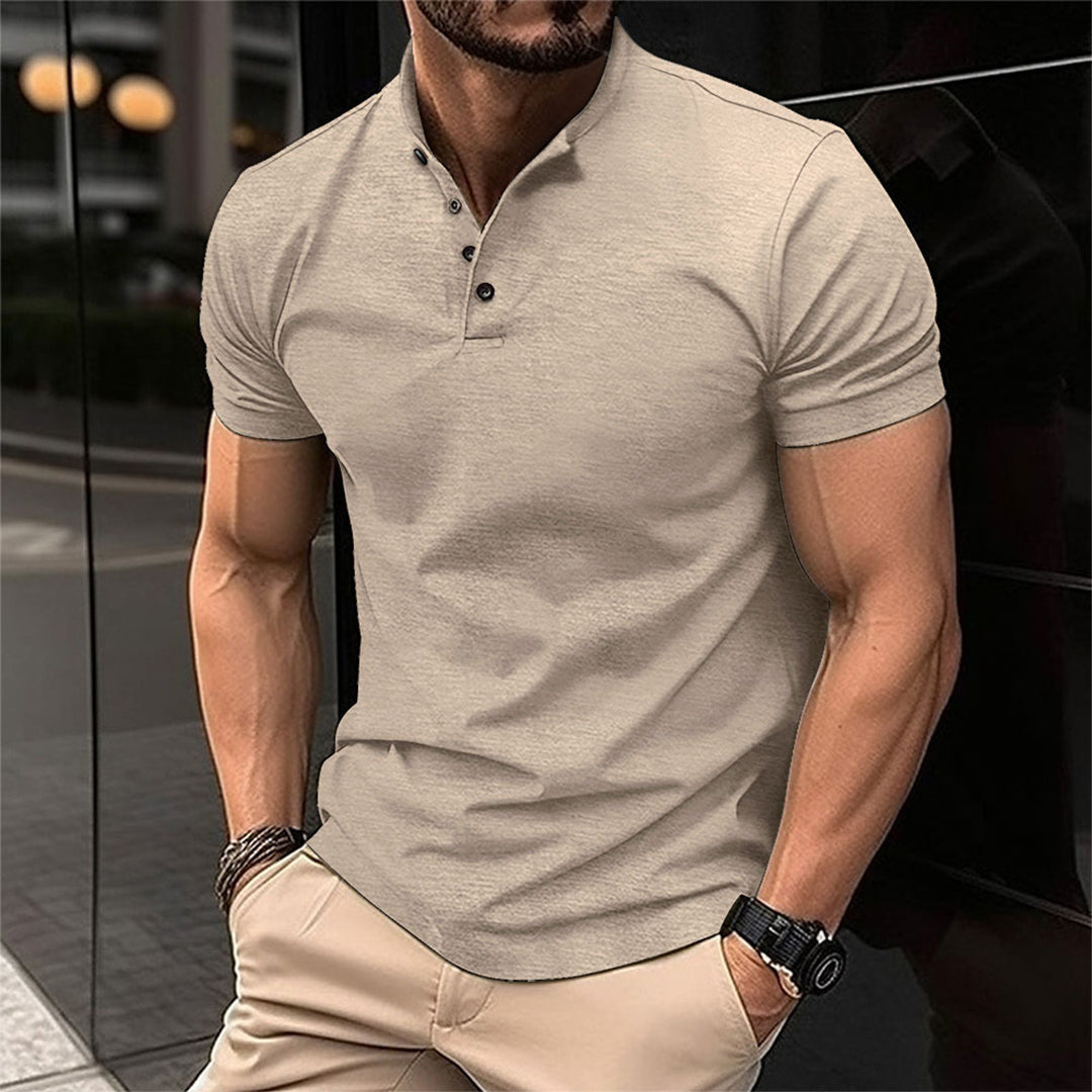 Herre Polo Shirt Slim Fit Knap Hals Skræddersyet Casual Top