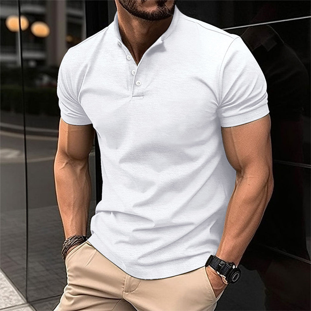 Herre Polo Shirt Slim Fit Knap Hals Skræddersyet Casual Top