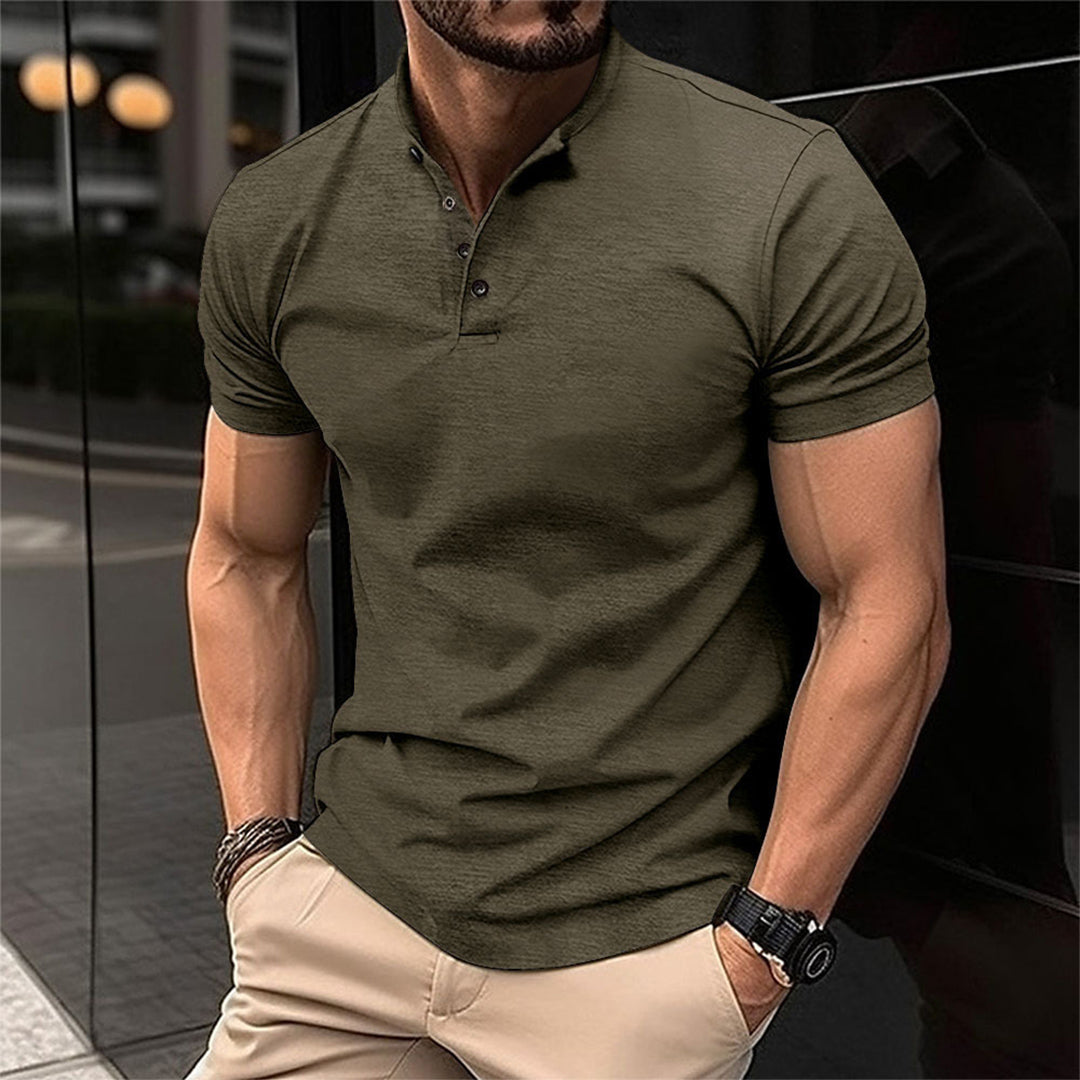 Herre Polo Shirt Slim Fit Knap Hals Skræddersyet Casual Top