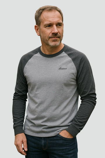 Herre Raglan Langærmet Casual Crew Neck T-shirt