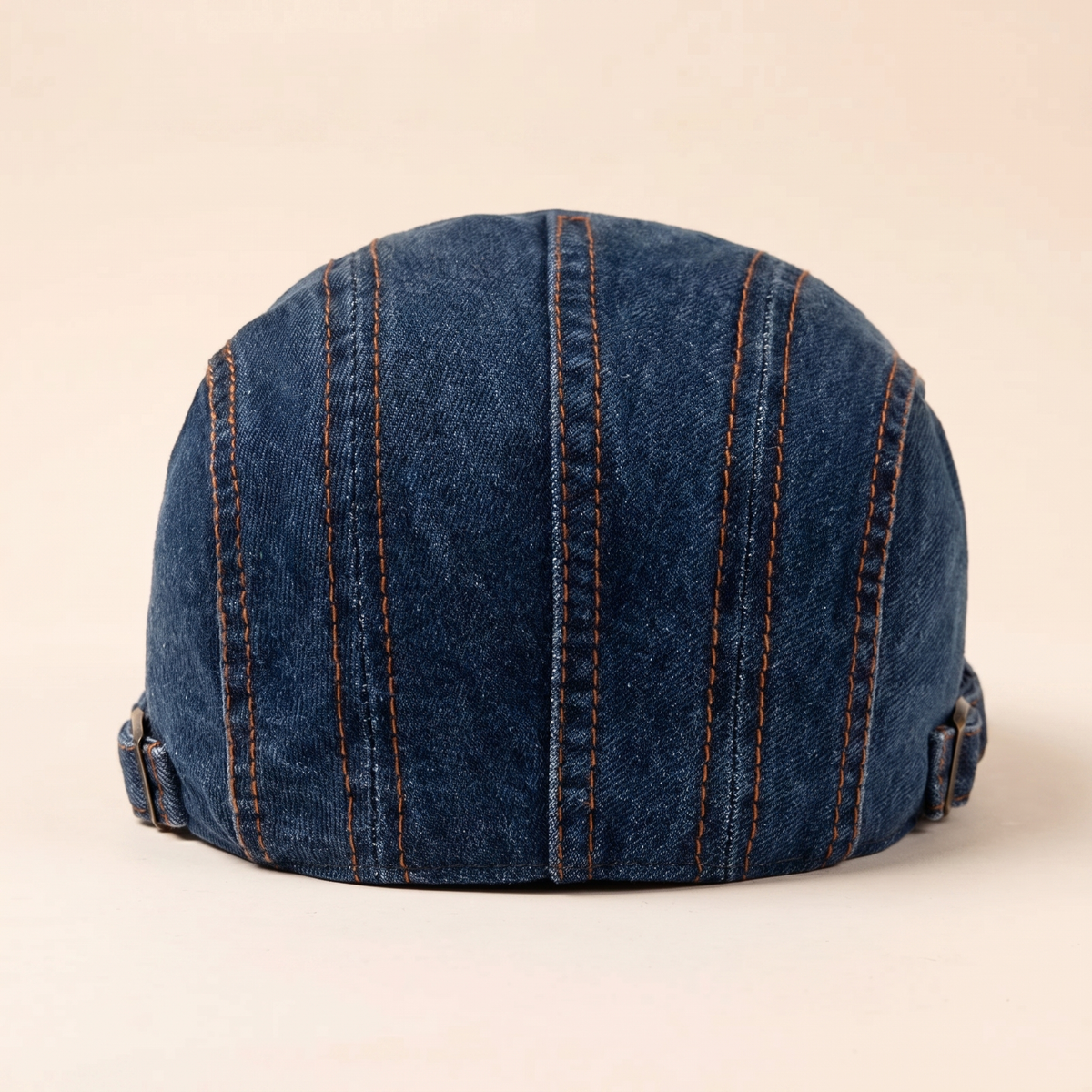Denim-Schiebermütze mit Kontrastnaht
