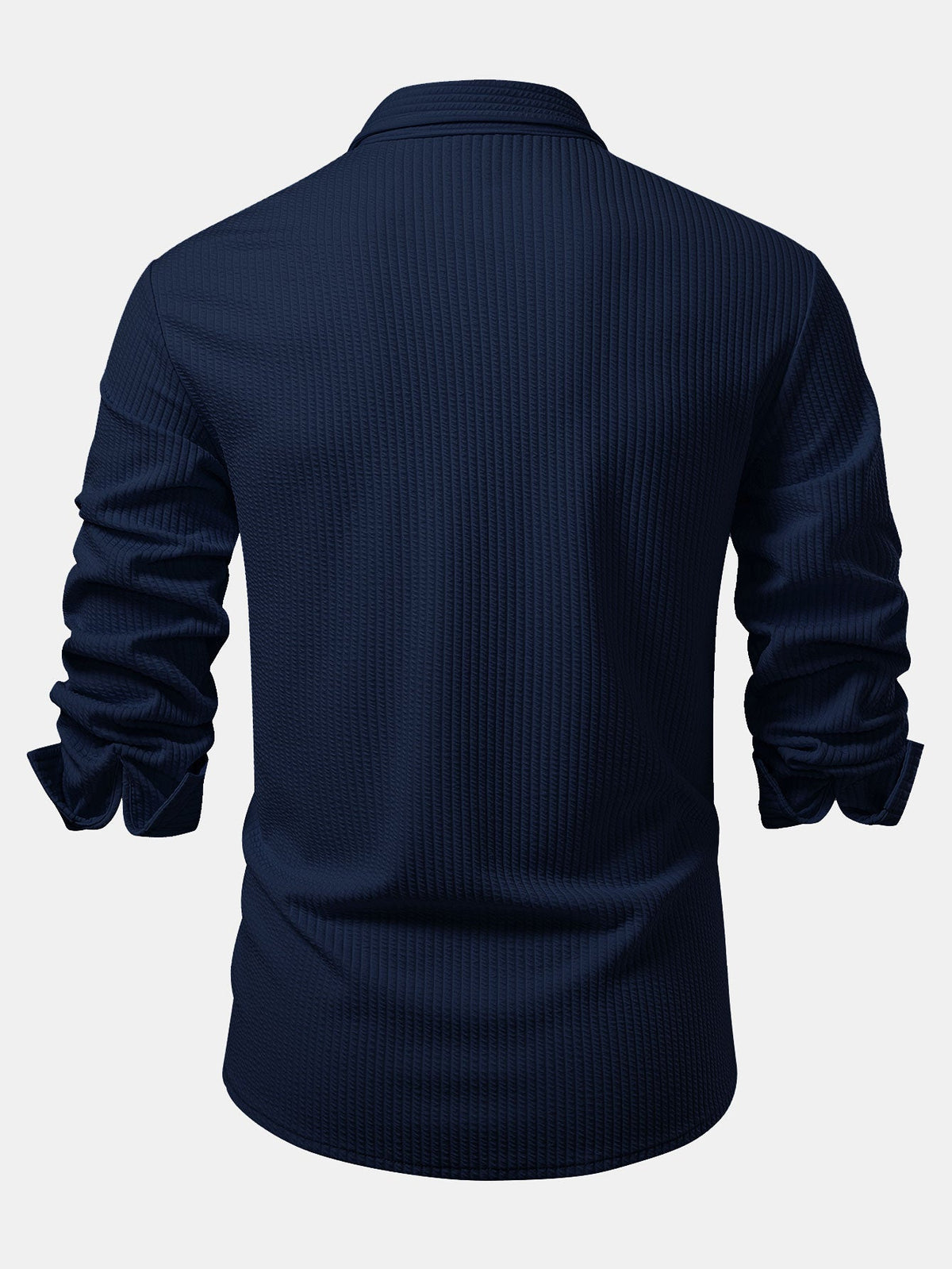 Mænds Sculpted Ribbet Stretch Skjorte – Muscle Fit Button-Up til Smart Casual Brug