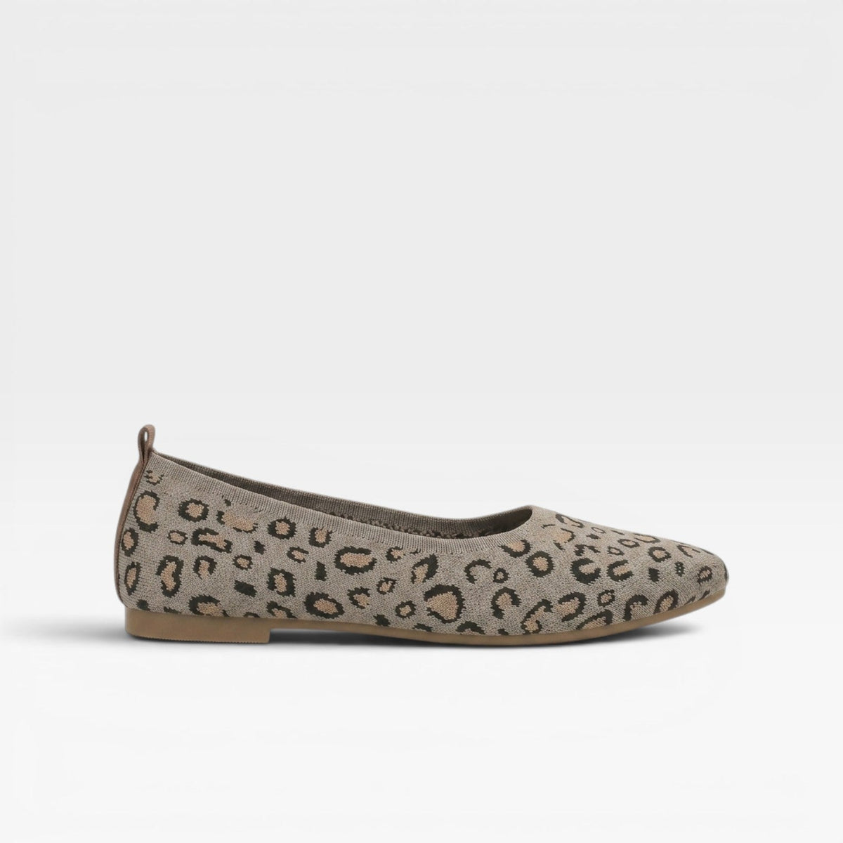 Kvindernes Leopard Print Strikket Ballet Flats – Spidse Tå Slip On Komfort Sko