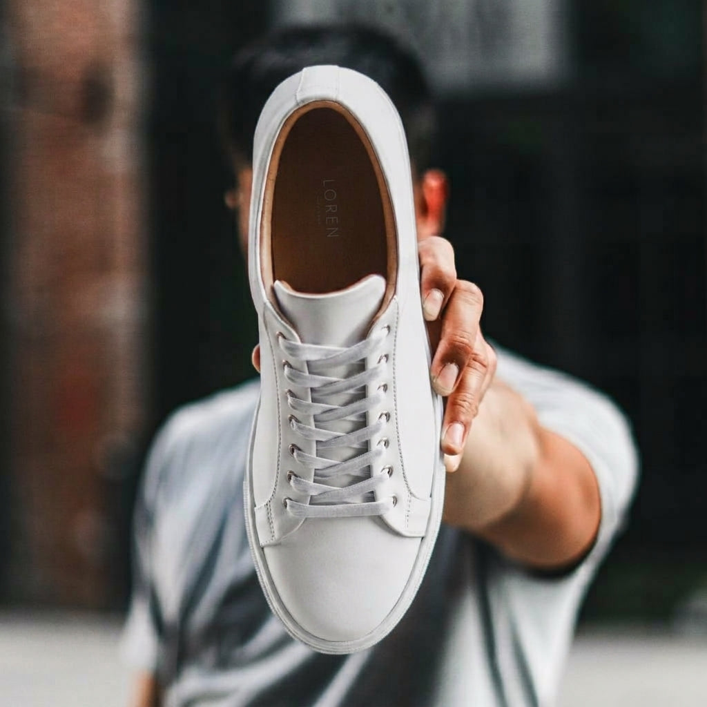 Herre Ægte Læder Low-Top Sneakers