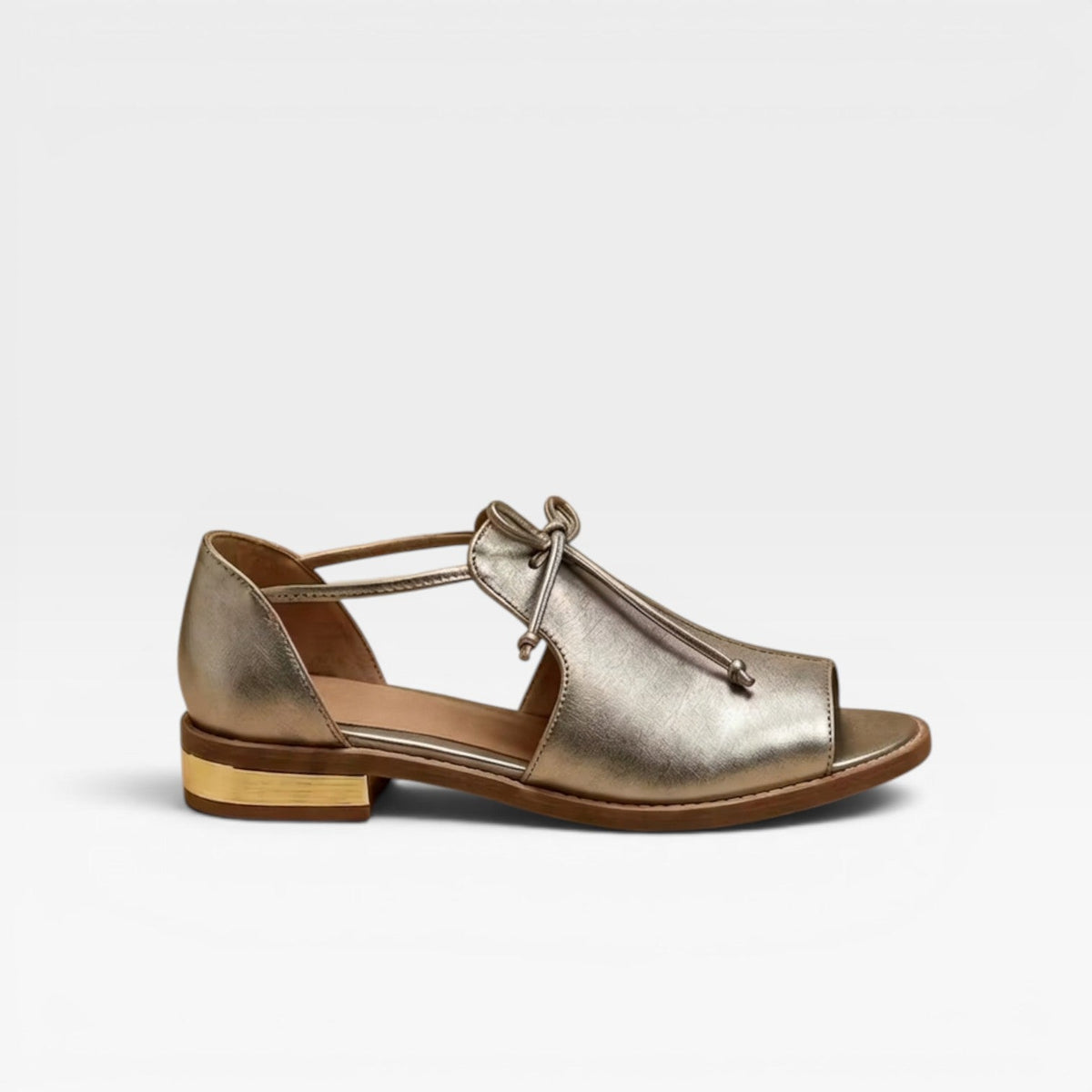 Kvindernes Læder Peep Toe Sandaler – Polstret Komfort Ankelbånd Flats