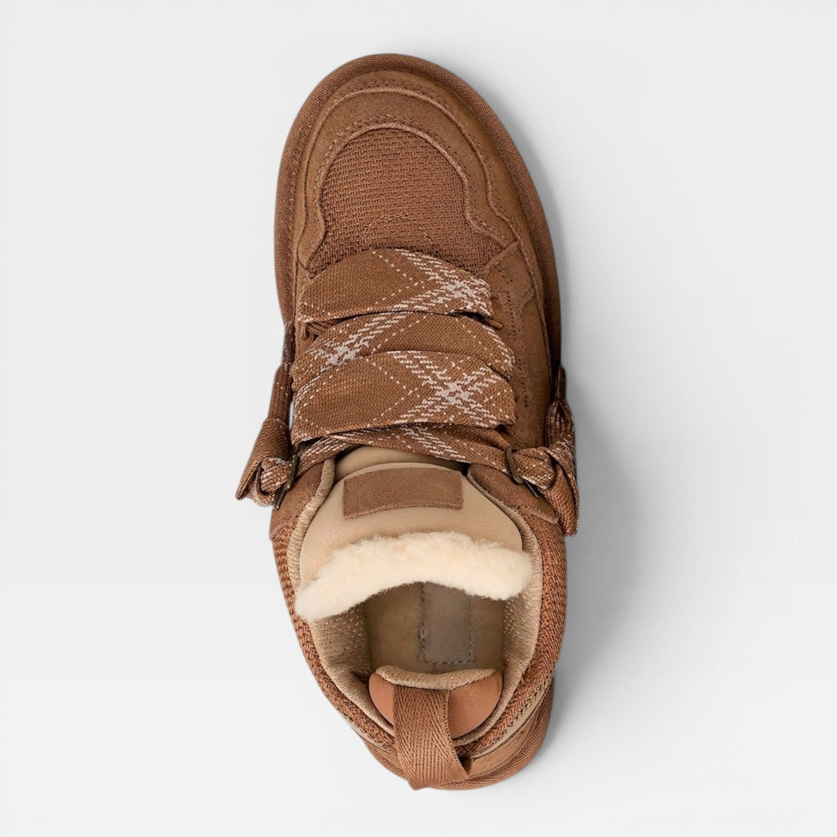 Kvinders Shearling Forede Sneakers – Lækre Ægte Suede Chunky Træningssko