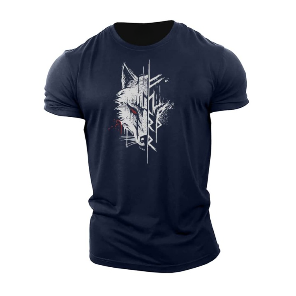Mandens grafiske tryk bomulds T-shirt med kort ærme